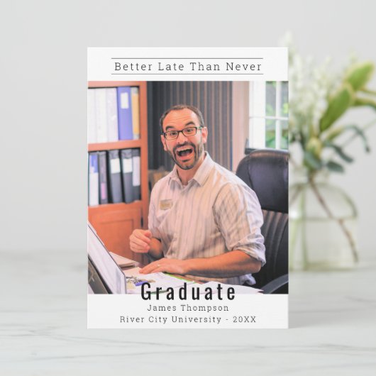 カスタム写真Mature Age Student Gradation 案内状 (スタンド正面)