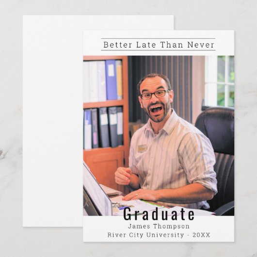 カスタム写真Mature Age Student Gradation 案内状 (正面/裏面)