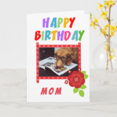 カスタム写真mom誕生日カード カード (黄色い花)