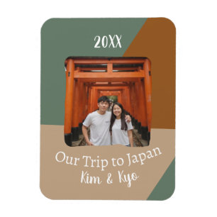 カスタム写真Our Trip to Japan Souvenir マグネット