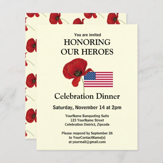 カスタム写真Patriotic USA退役軍人 (正面/裏面)