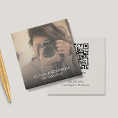 カスタム写真QRコードソーシャルメディア写真家 スクエア名刺