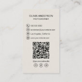 カスタム写真QRコードソーシャルメディア写真家 名刺 (裏面)