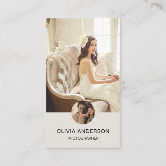 カスタム写真QRコードソーシャルメディア写真家 名刺 (正面)