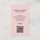 カスタム写真QRコードピンクベーカリー 名刺 (裏面)