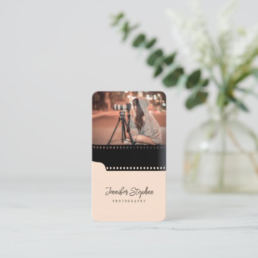 カスタム写真QRコードフィルム写転が真者トレンディー 名刺 (スタンド正面)