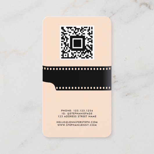カスタム写真QRコードフィルム写転が真者トレンディー 名刺 (裏面)