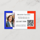 カスタム写真QRコードフランスの言語先生 名刺 (裏面)