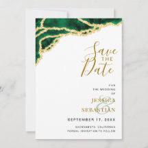 カスタム写真QRコードホワイトエメラルド金ゴールドモダン