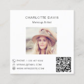 カスタム写真Qrコードモダンブランドカラー スクエア名刺 (裏面)