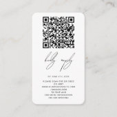 カスタム写真QRコード結婚のWebサイトRSVPカード エンクロージャーカード (正面)