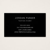 カスタム写真QRコード黒の名刺 (裏面)