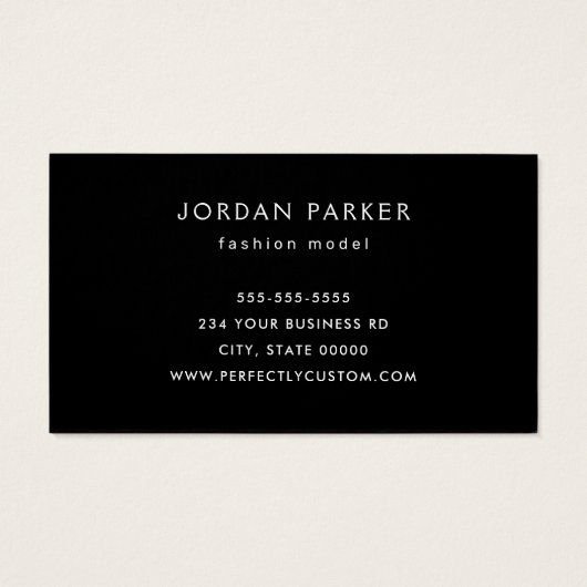 カスタム写真QRコード黒の名刺 (裏面)