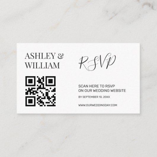 カスタム写真QRコードRSVPエンクロージャカード エンクロージャーカード (裏面)