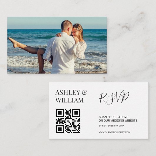 カスタム写真QRコードRSVPエンクロージャカード エンクロージャーカード (正面/裏面)