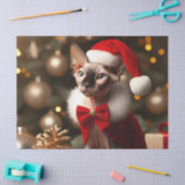 カスタム写真Sphynx猫クリスマスギフトラッピング 薄葉紙 (クラフト)