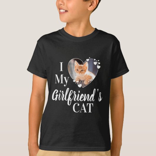 カスタム写真Tシャツ 彼女の猫が大好き Tシャツ (正面)