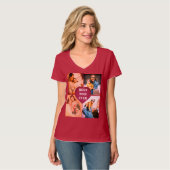 カスタム写真x4および文字 tシャツ (正面フル)