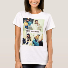 カスタム写真x4、文字 tシャツ