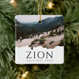 カスタム写真Zion National Park Utah Souvenir セラミックオーナメント