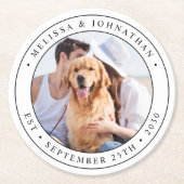 カスタム写結婚真 ラウンドペーパーコースター (正面)