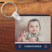 カスタム写航海の真海軍ブルーレッドホワイト キーホルダー (正面)