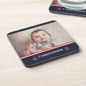 カスタム写航海の真海軍ブルーレッドホワイト コースター (左側)