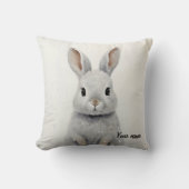 カスタム冬うさぎペット愛かわいい美学 クッション (正面)