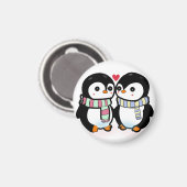カスタム冬のペンギンの愛 マグネット (正面/裏面)