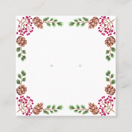 カスタム冬の休日ギフトイヤリングディスプレイカード 予約カード (正面)