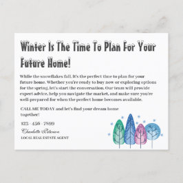 カスタム冬の季節実在財産マーケティング ポストカード