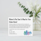 カスタム冬の季節実在財産マーケティング ポストカード (スタンド正面)