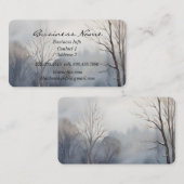 カスタム冬の森の風景アート 名刺 (正面/裏面)