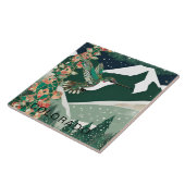 カスタム冬の森グリーンハミングバード タイル (側面)