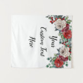 カスタム冬の結婚式クリスマスフォトブースプロップ タペストリー (正面(横))