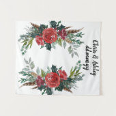 カスタム冬の結婚式披露宴クリスマスプロップ タペストリー (正面(横))