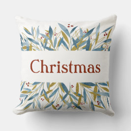 カスタム冬クリスマスの枝フレーム クッション