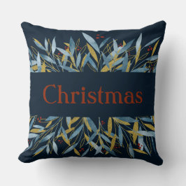 カスタム冬クリスマスの枝フレーム クッション