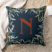 カスタム冬クリスマスの枝フレーム クッション (ブランケット)