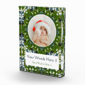 カスタム冬グリーングレークリスマスデコールギフト フォトブロック (右)