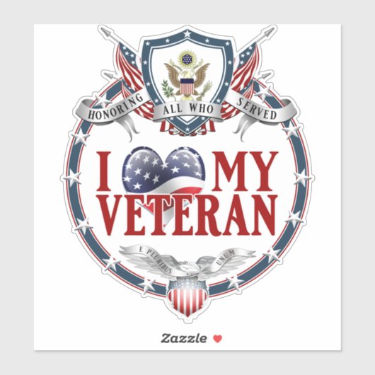 カスタム切りLoveの退役軍人 シール (シート)