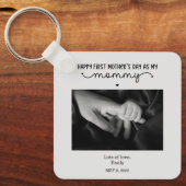 カスタム初の母の日かわいいミニマリストの写真 キーホルダー (正面)