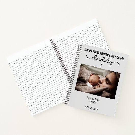 カスタム初の父の日かわいいミニマリストの写真 ノートブック (内部)