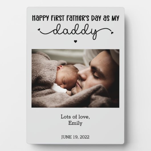 カスタム初の父の日かわいいミニマリストの写真 フォトプラーク (正面)