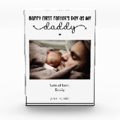 カスタム初の父の日かわいいミニマリスト フォトブロック (正面)