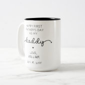 カスタム初の父の日新しいパパの贈り物 ツートーンマグカップ (正面左)