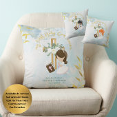 カスタム初の聖なる聖餐式かわいい茶色の髪の少女 クッション