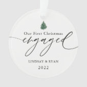 カスタム初めてのクリスマス婚約したオーナメント オーナメント (正面)