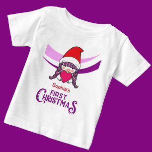 カスタム初めてのクリスマス ベビーTシャツ