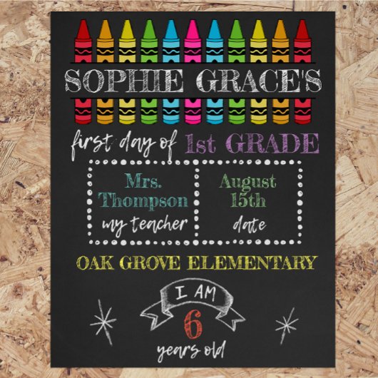 カスタム初日、新学期標識 フォトプリント
